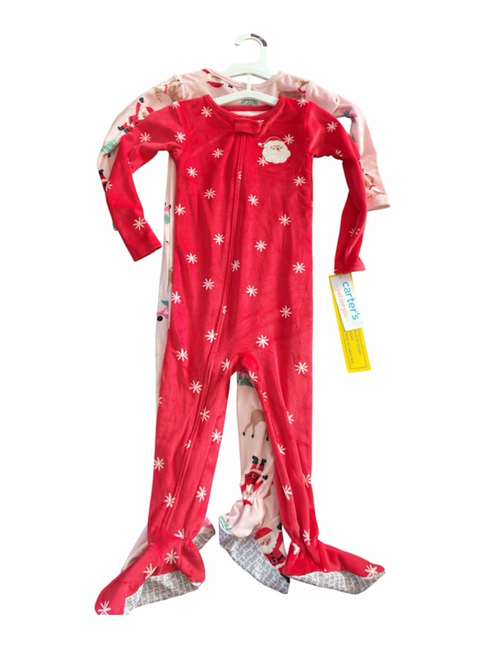 Carter's Red Holiday Santa Footed One-Piece pajamas